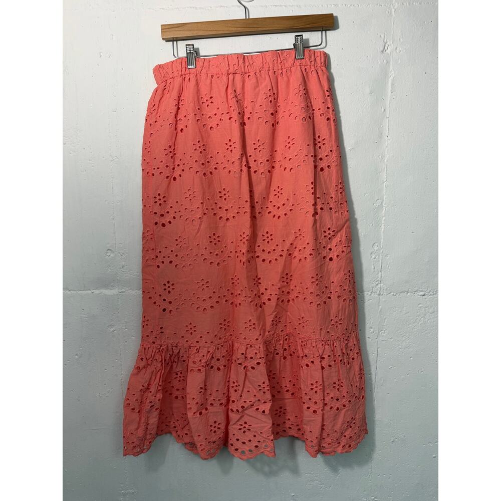 Joie A Line Maxi Eyelet Skirt Peach Orange Size Small - Picture 3 of 5